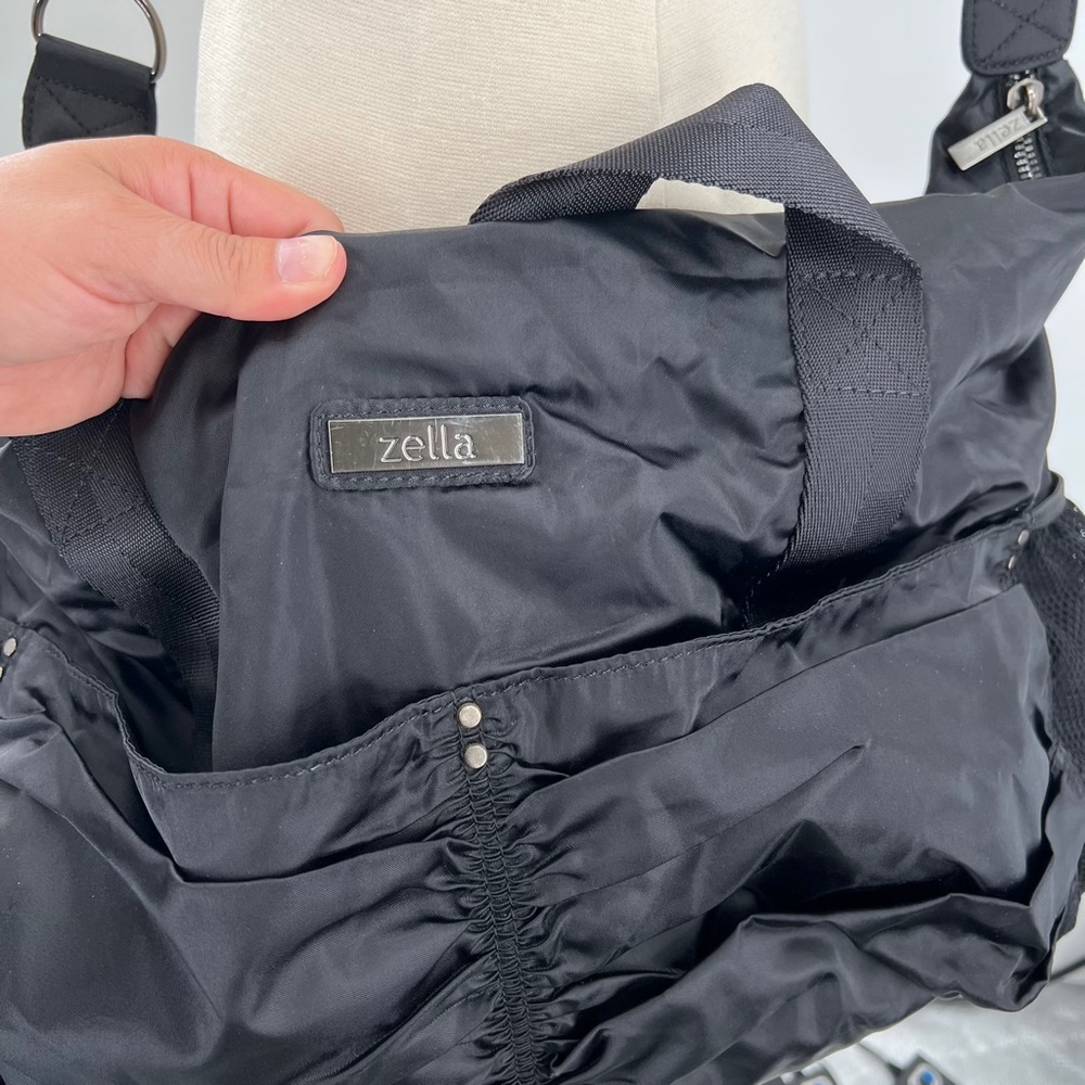 Zella Black Nylon Travel Tote with Shoulder Strap